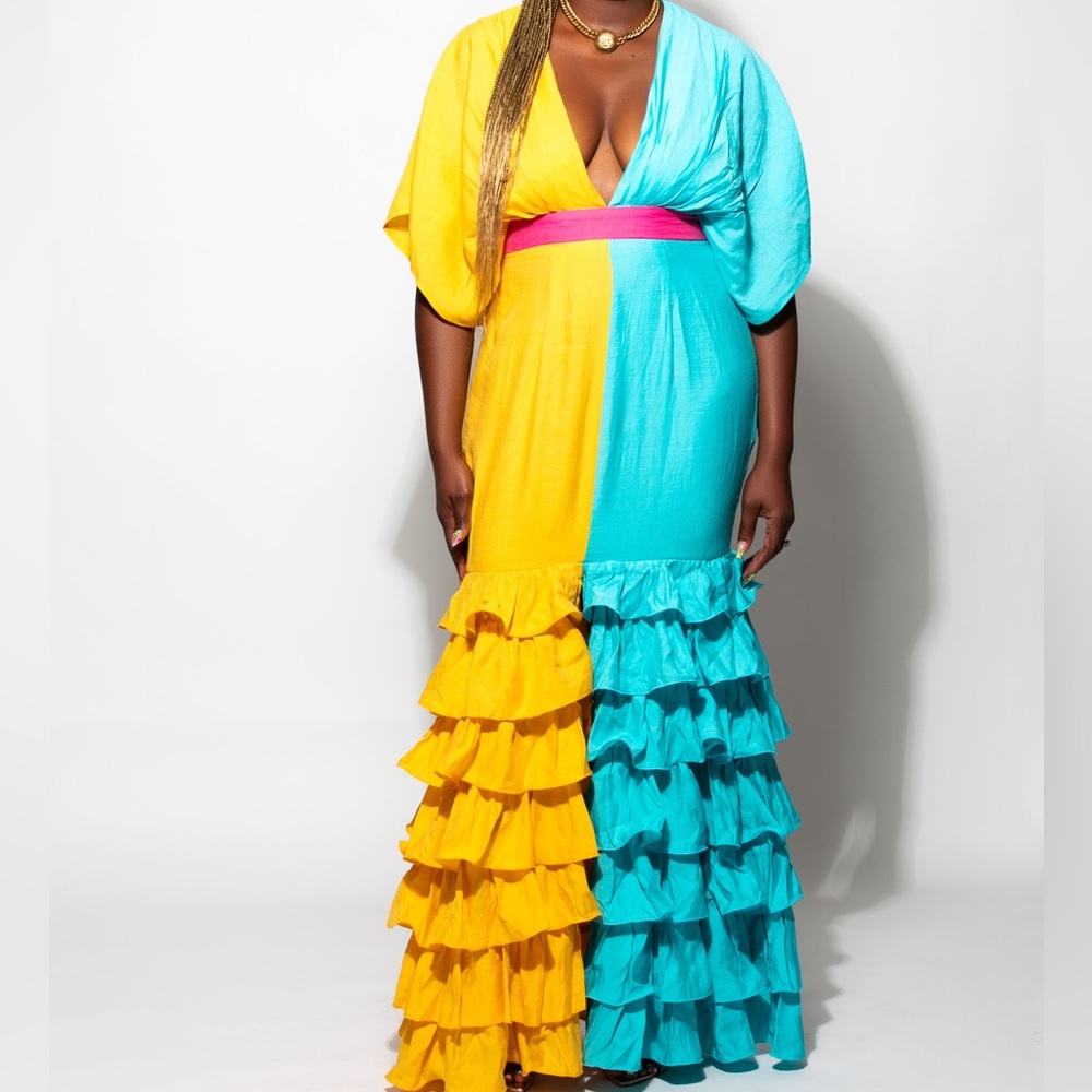 COPY - #60 Yellow and Green Ruffle Dress